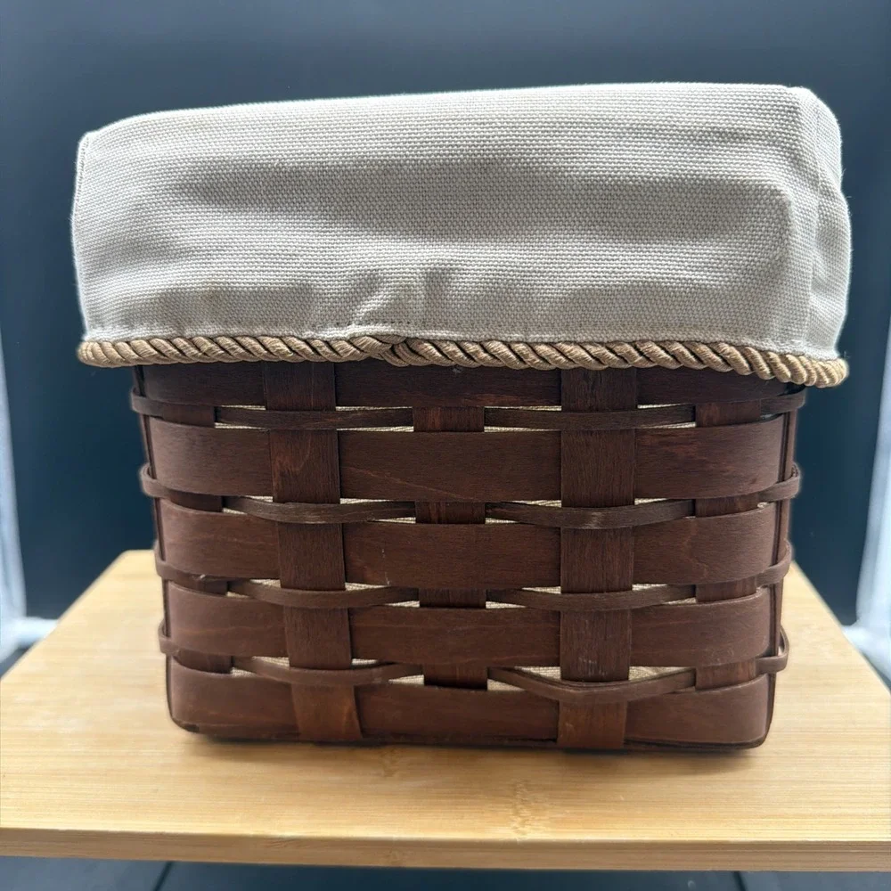 Longaberger 2010 Dark Stain Sort & Store Medium Bin Basket Liner Protector